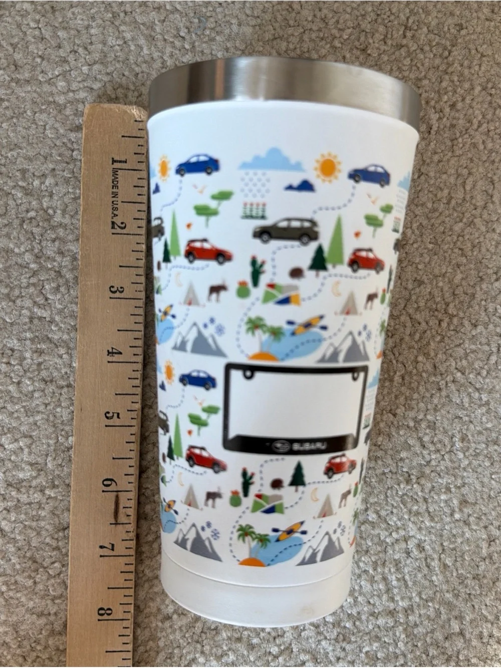 Subaru “Love Is A Destination” Stainless Steel Insulated Travel Mug BPA Free